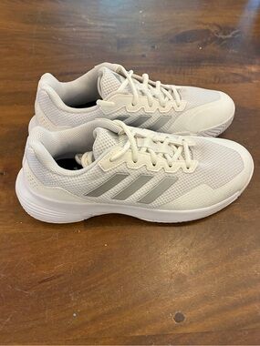 Adidas GameCourt 2 White Silver Tennis Shoes Women’s